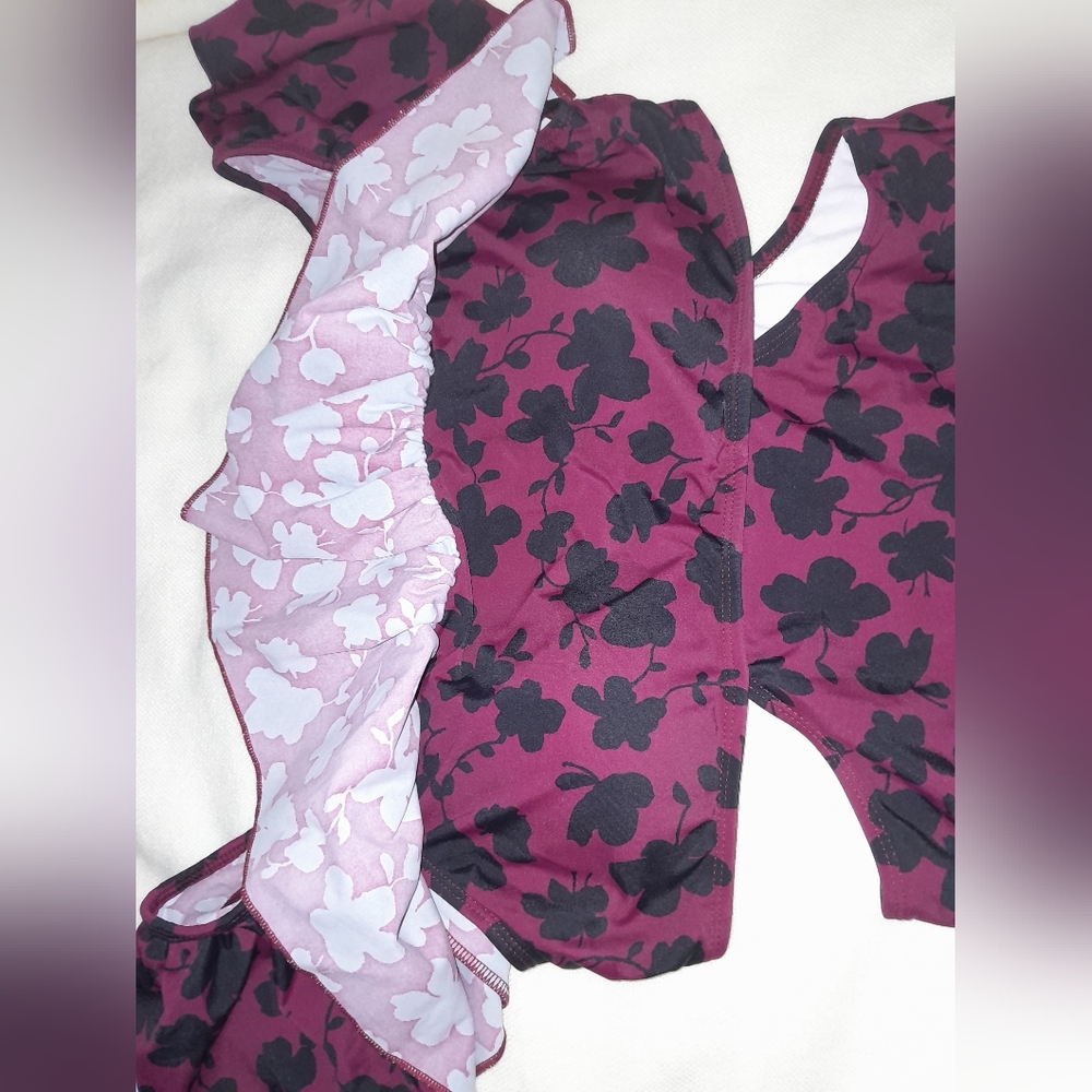 NWT cacelin Floral Ruffle one piece Swimsuit large size - Picture 4 of 8